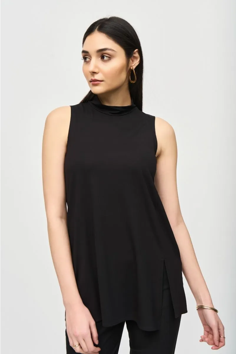 Joseph Ribkoff Mock Neck Sleeveless Side Slit Tunic Top 242182