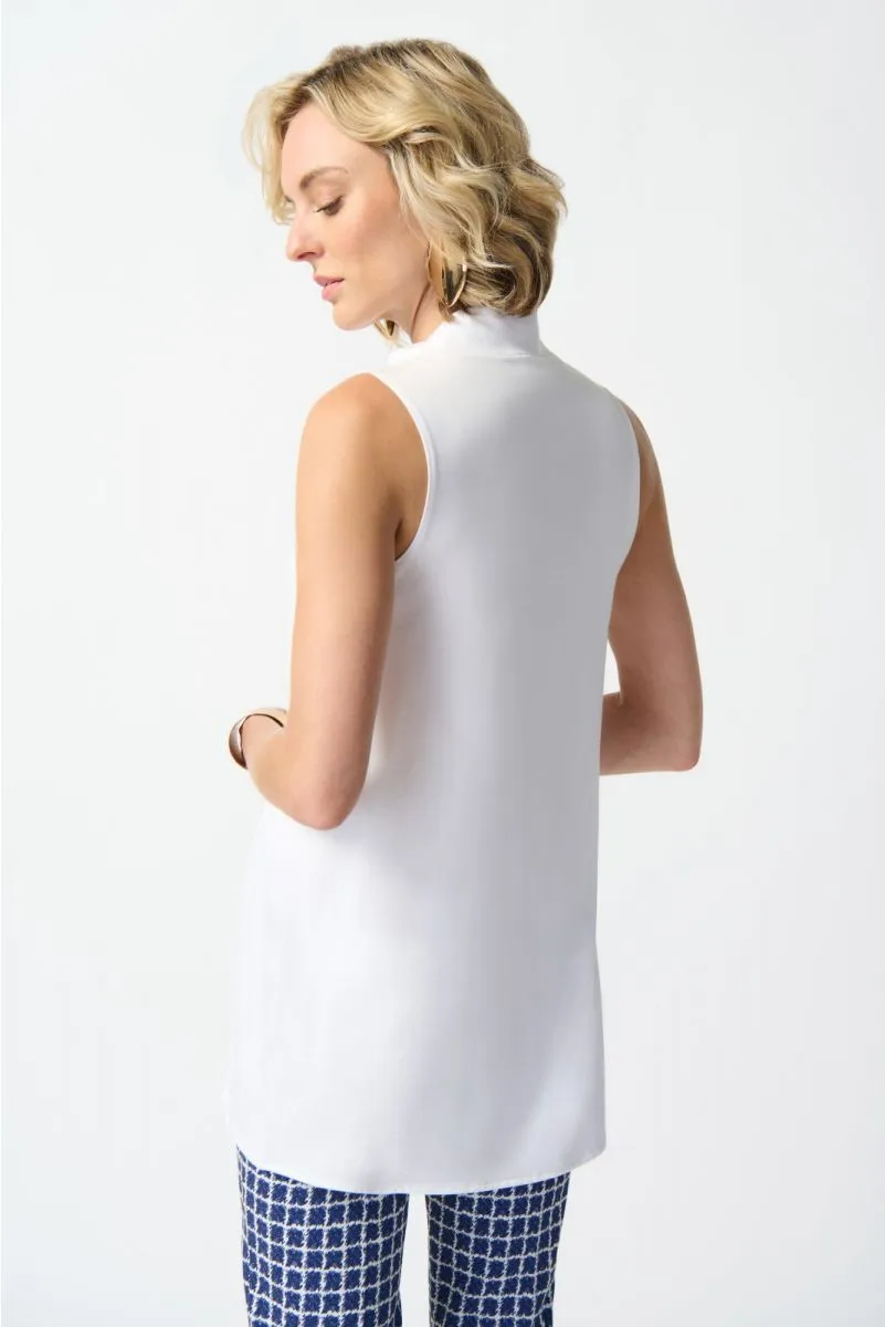 Joseph Ribkoff Mock Neck Sleeveless Side Slit Tunic Top 242182