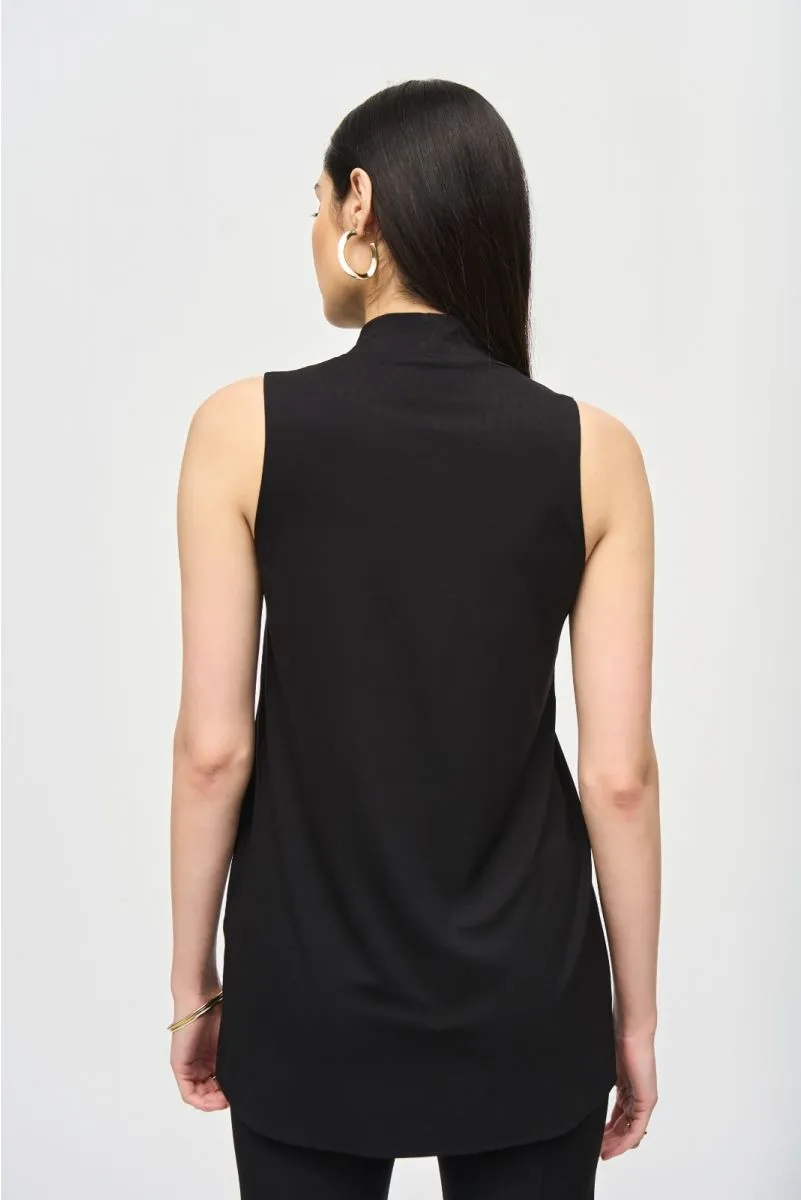 Joseph Ribkoff Mock Neck Sleeveless Side Slit Tunic Top 242182