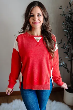 Jovie French Terry Sweatshirt - Cherry Red