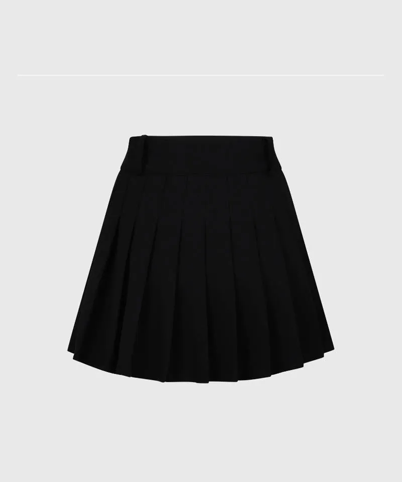 KANDINI Dual Pleat Skirt - Black