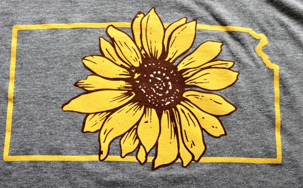 Kansas Sunflower Girl - Grey