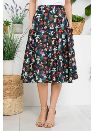 LA Soul Mushroom Garden Swing Skirt Black