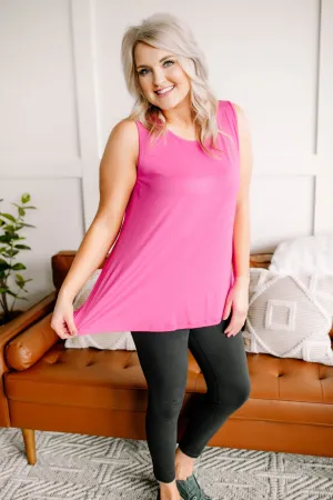 Life Is Your Creation Fuchsia Sleeveless Top