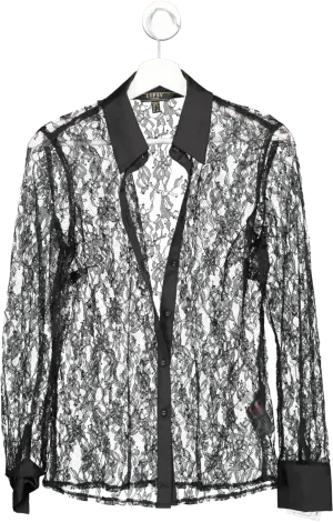 lipsy london Black Collared Button Through Shirt UK 6