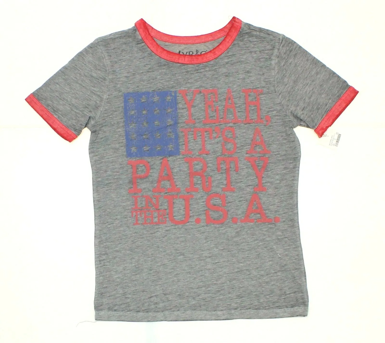 Lyric Culture Women's Party In The USA Short Sleeve Ringer Graphic T-Shirt