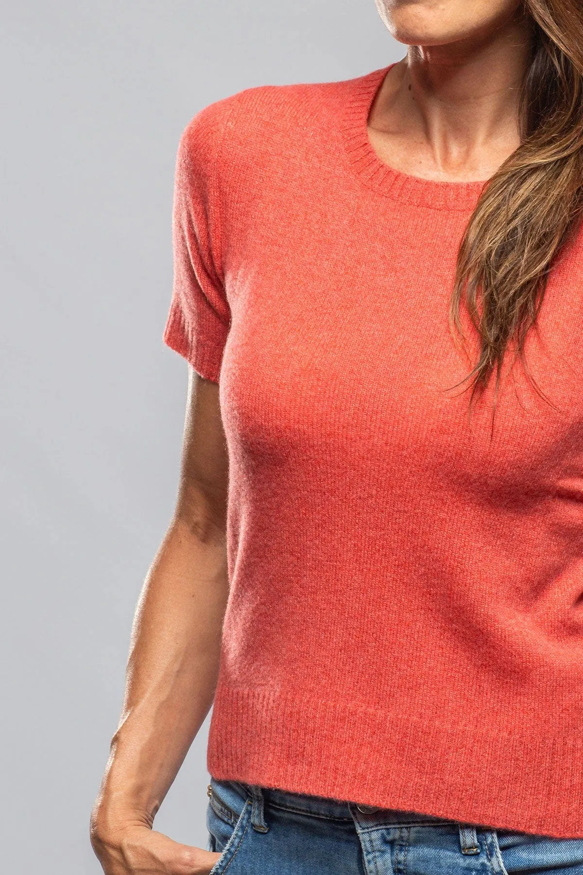 Maria S/S Cashmere Top In Coral