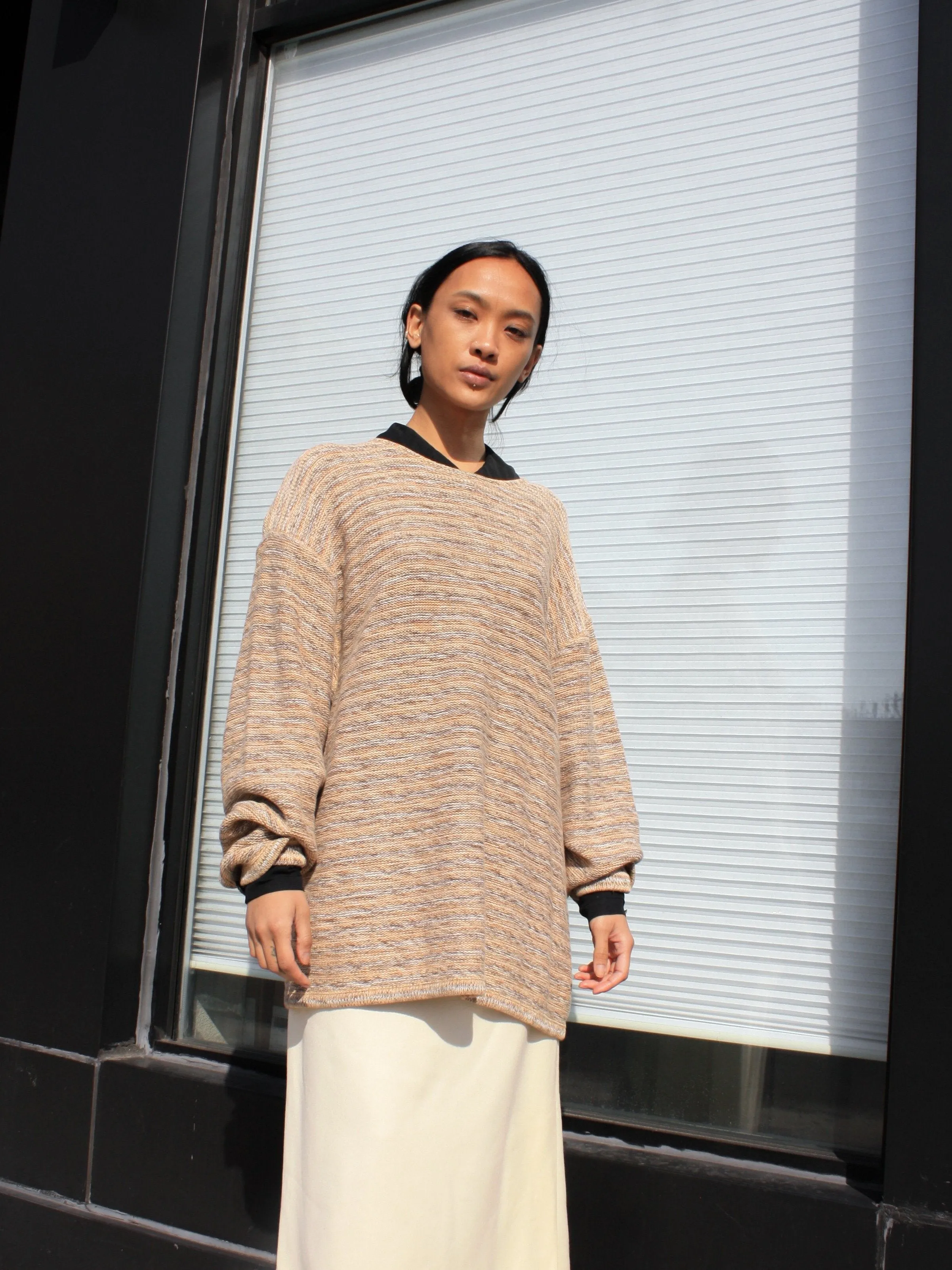 Marled Stripe Cotton Knit