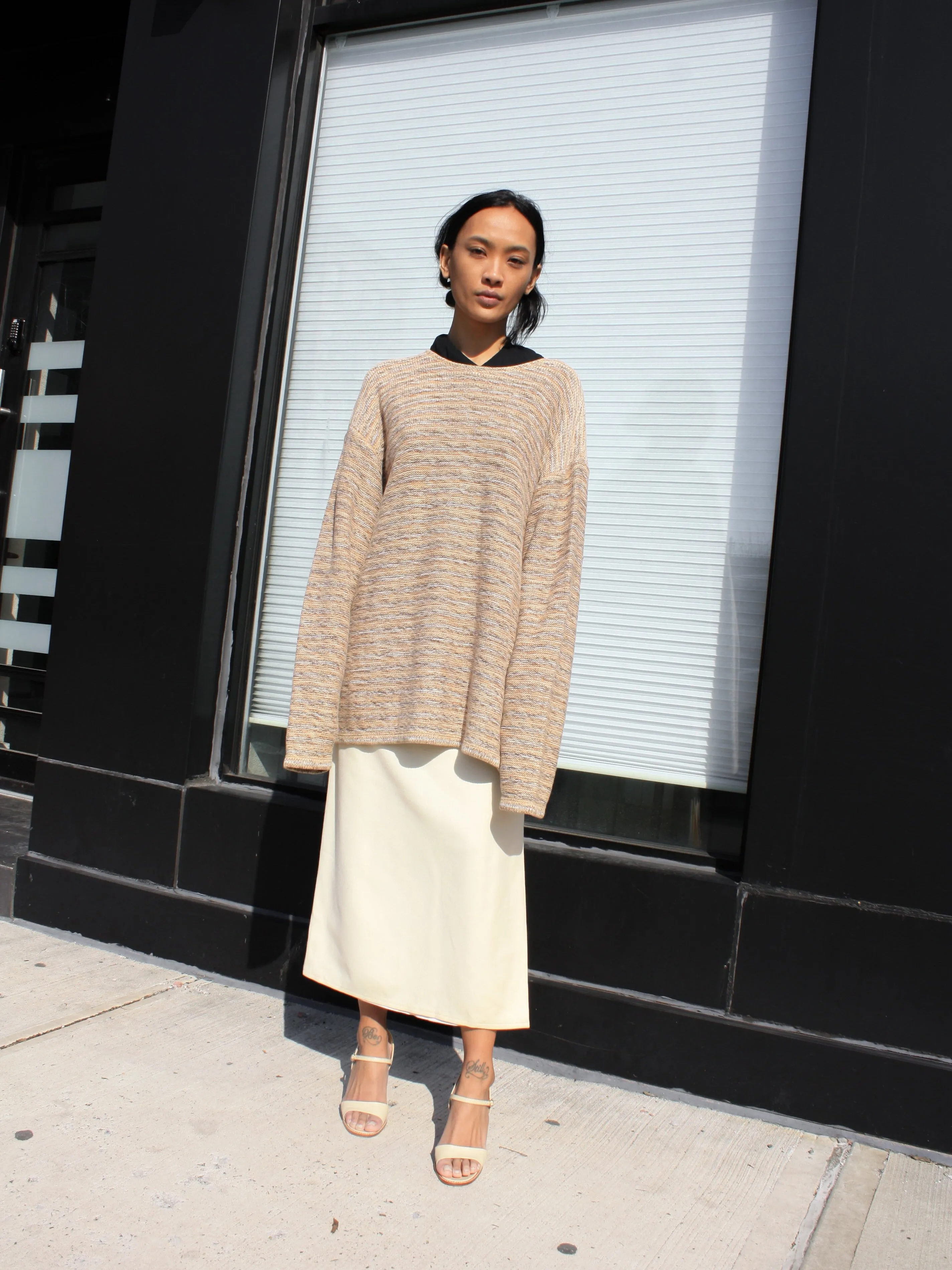 Marled Stripe Cotton Knit