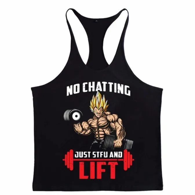 Men Tank Tops Vegeta Print Men  Tank Top Fitness Sleeveless Tank Tops Shirt Bodybuilding Workout Men Vest Tops