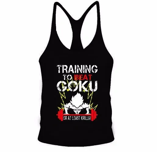 Men Tank Tops Vegeta Print Men  Tank Top Fitness Sleeveless Tank Tops Shirt Bodybuilding Workout Men Vest Tops