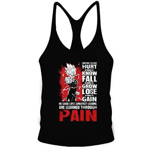 Men Tank Tops Vegeta Print Men  Tank Top Fitness Sleeveless Tank Tops Shirt Bodybuilding Workout Men Vest Tops