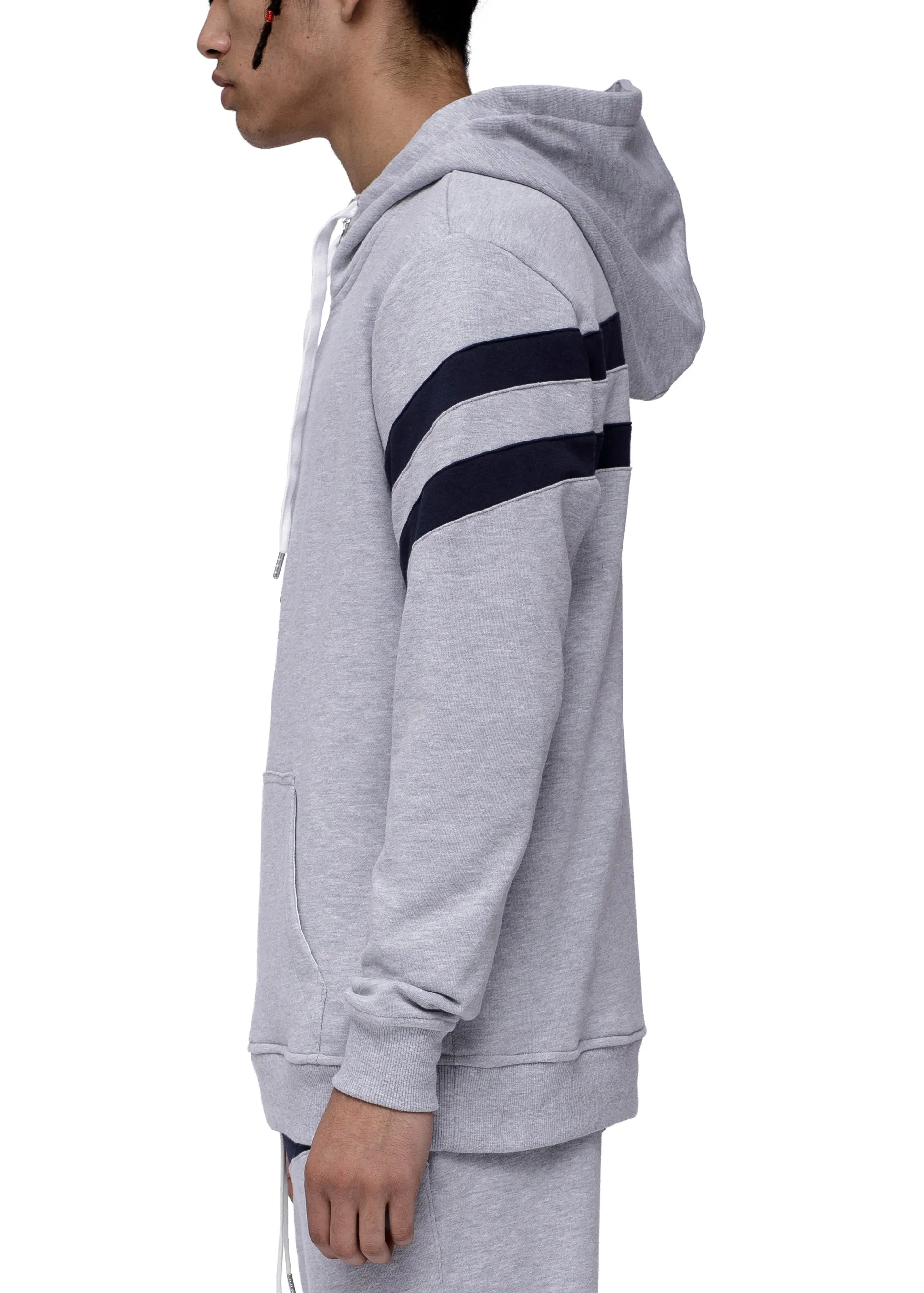 Men's Half Zip Pullover Hoodie In Heather Grey