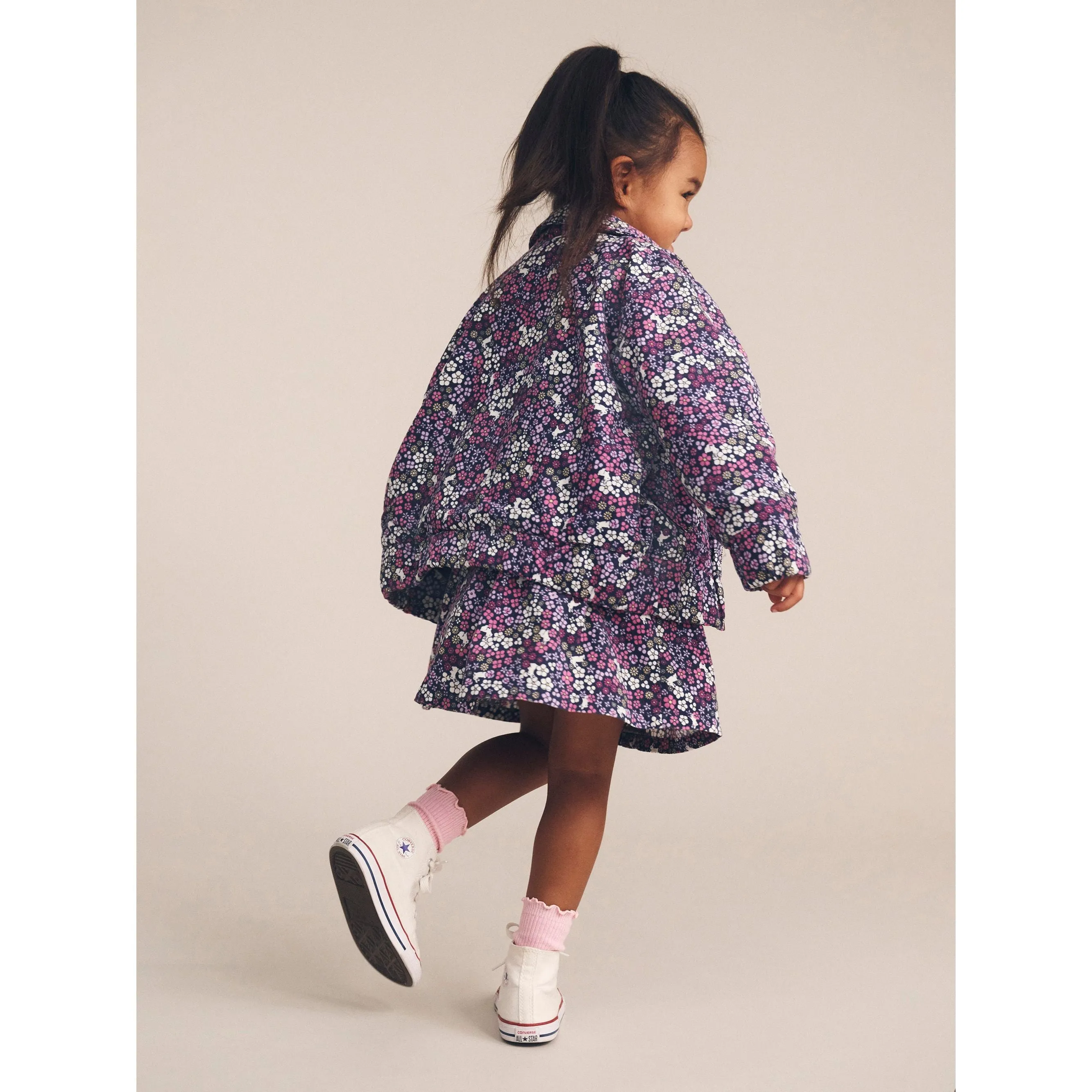 Midnight Flower Garden Cord Skirt
