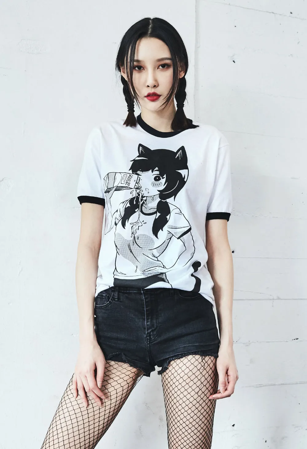 MILKGIRL White Ringer Shirt