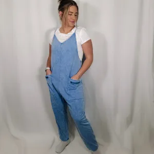 Mineral Washed Harem Jumpsuit - Sky Blue