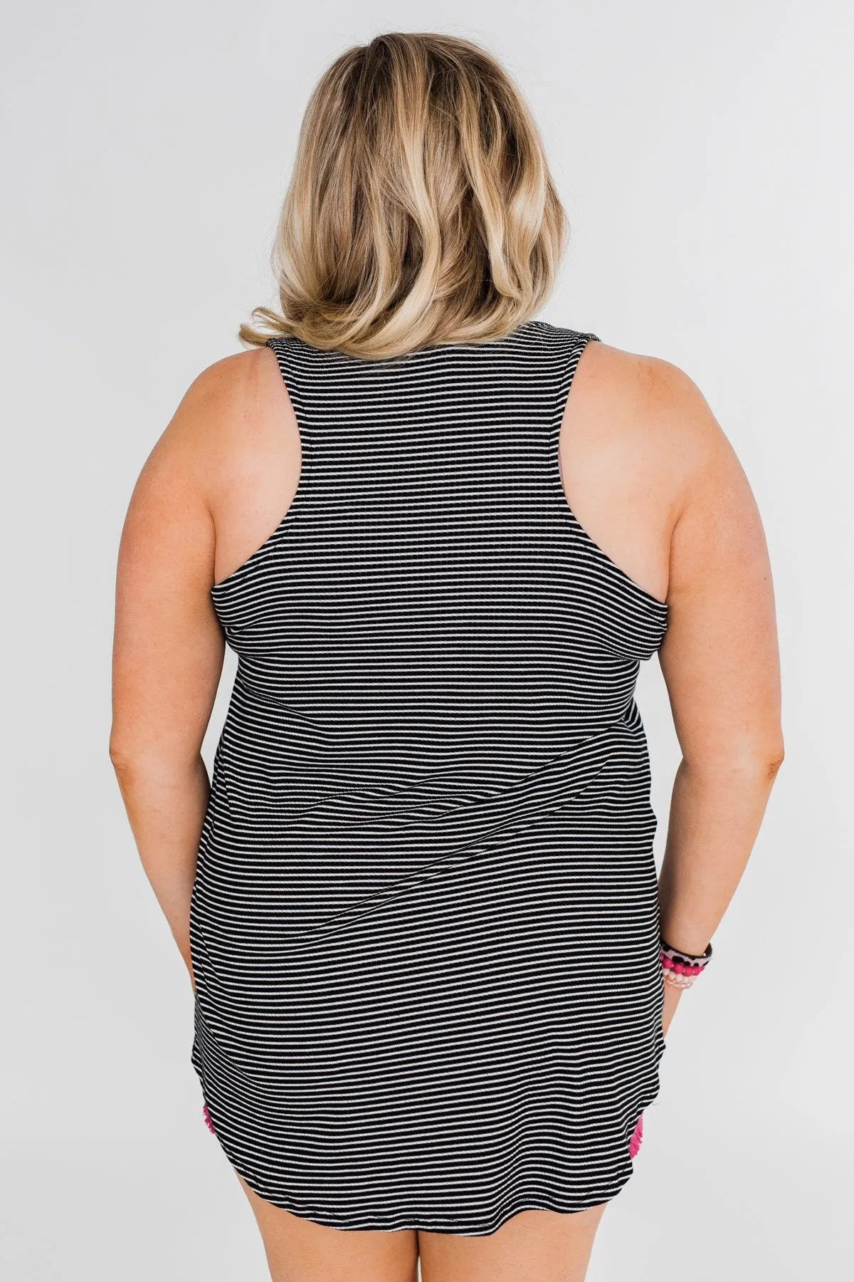 Mirage Criss Cross Tank Top - Black & White