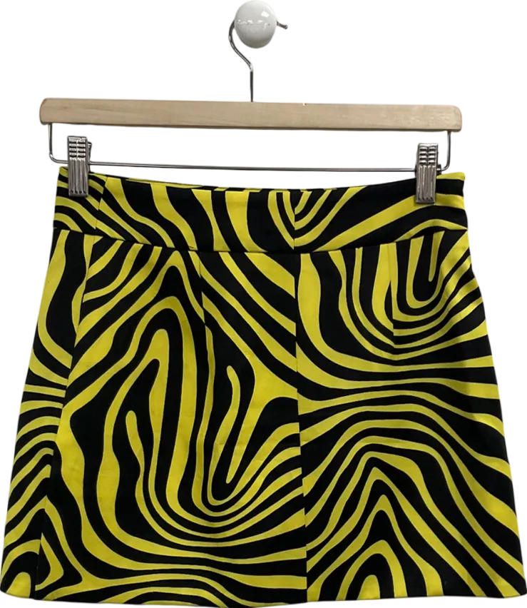 MURCI Yellow Abstract Mini Skirt UK 8