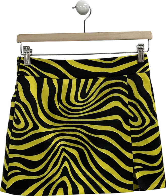 MURCI Yellow Abstract Mini Skirt UK 8