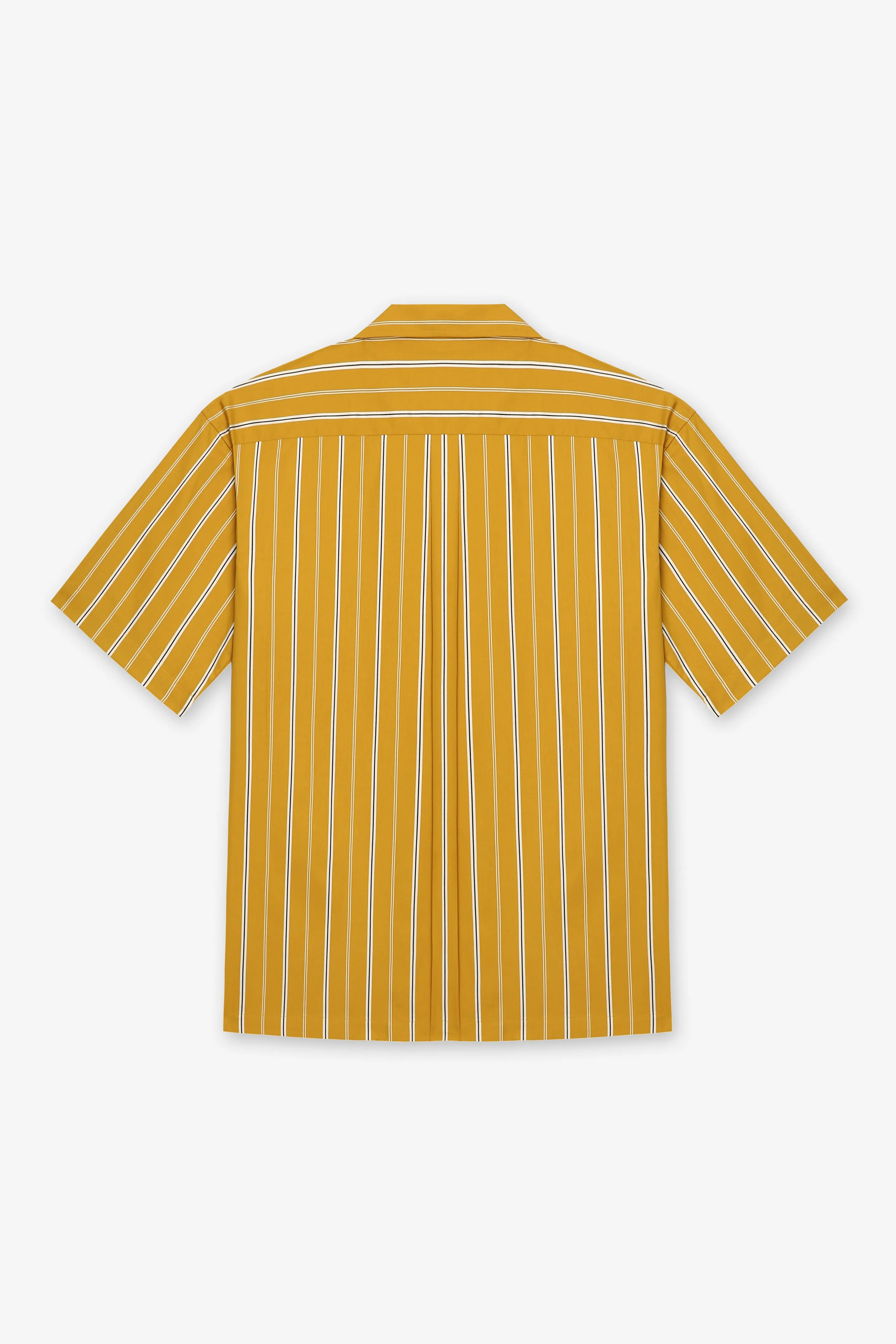 MUSTARD STRIPE SHIRT WITH GOLD BUTTONS