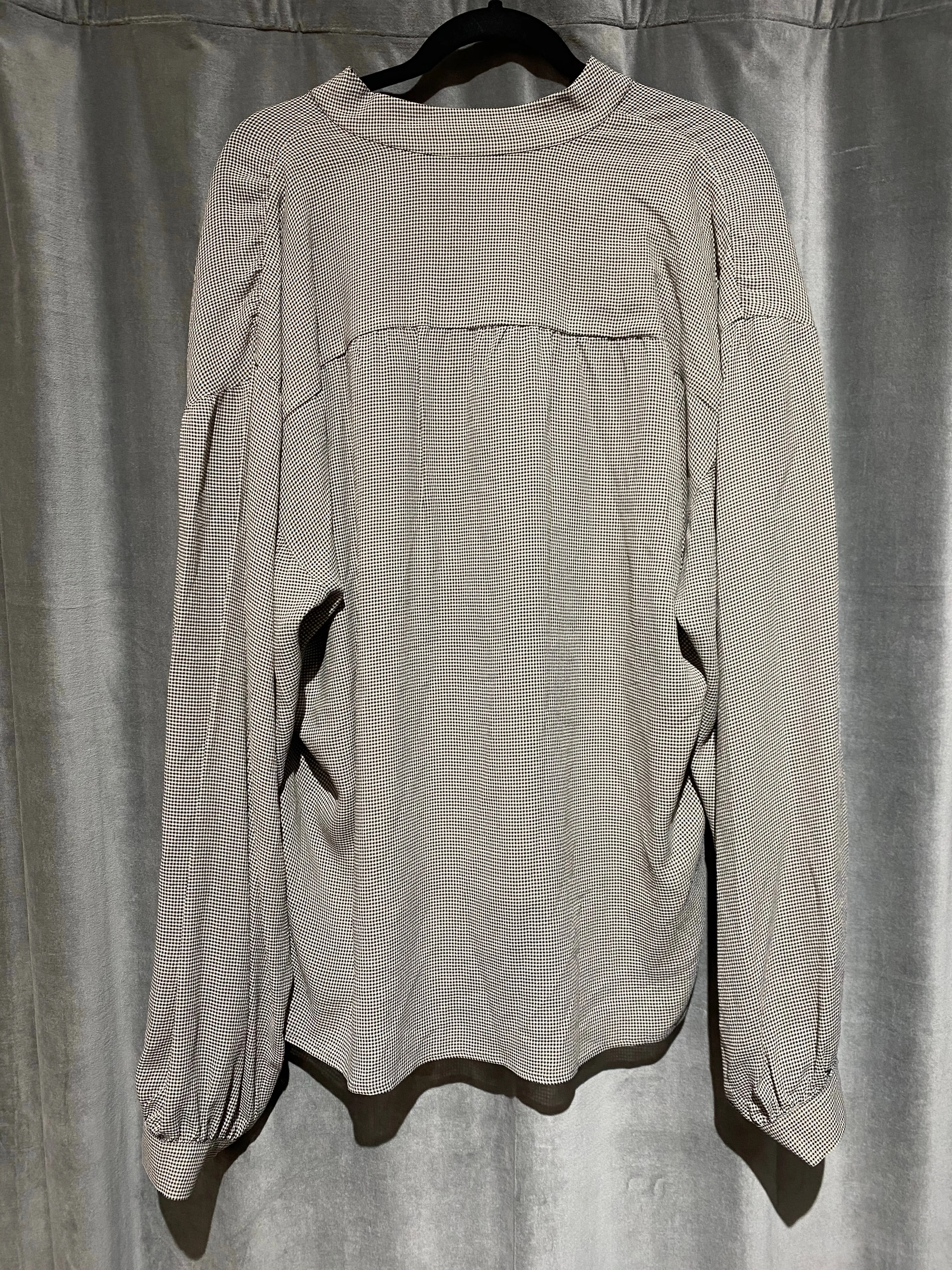 Nanushka Collarless Half Button Long Sleeve Oversized Blouse