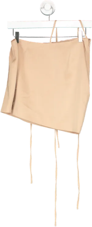 NBD Beige Mini Skirt With Ties UK XS