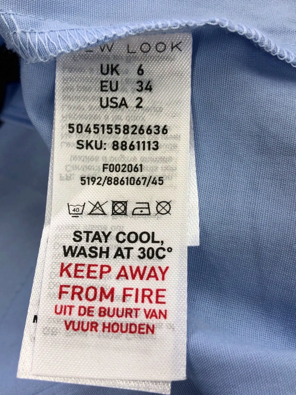 New Look Light Blue Poplin Oversized Shirt UK 6
