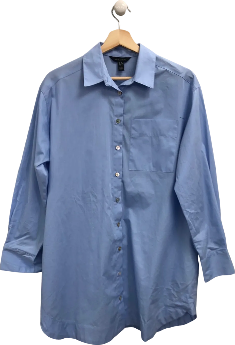 New Look Light Blue Poplin Oversized Shirt UK 6