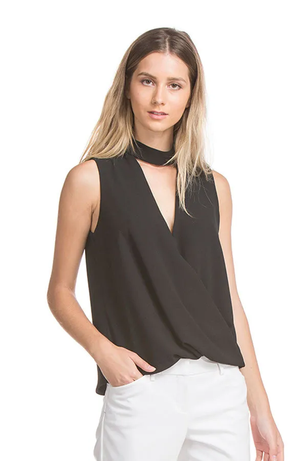 Nicole Sleeveless Wide Tab Sig | Black