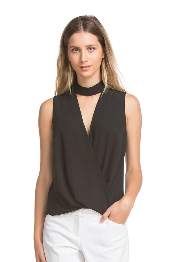 Nicole Sleeveless Wide Tab Sig | Black