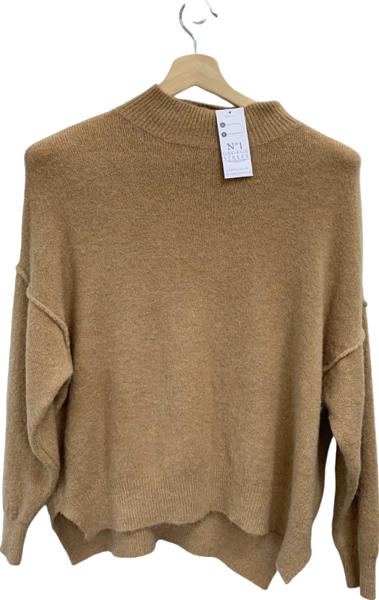 No 1 George Street Camel Oversized Sweater UK M/L