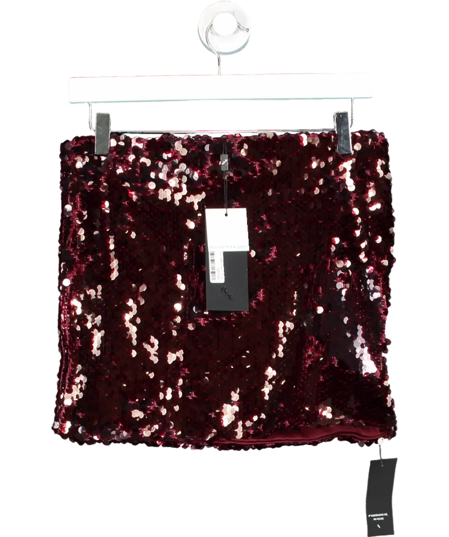 Noughts & Kisses Red Nala Sequin Mini Skirt UK XS