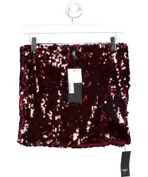 Noughts & Kisses Red Nala Sequin Mini Skirt UK XS