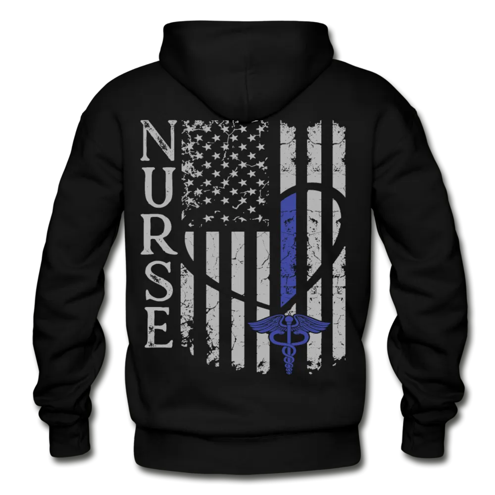 Nurse Flag Blue Pullover Gildan Heavy Blend Adult Hoodie