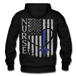 Nurse Flag Blue Pullover Gildan Heavy Blend Adult Hoodie