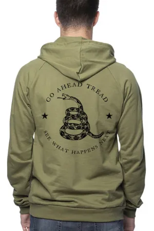 ORGANIC COTTON PULLOVER HOODIE - GO AHEAD TREAD - OLD SCHOOL (Made in the USA)