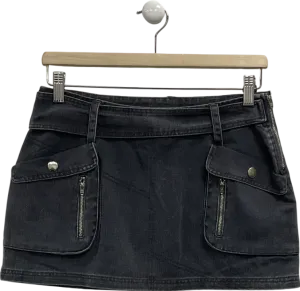 Outcast Grey Pocket Detail Denim Mini Skirt UK S