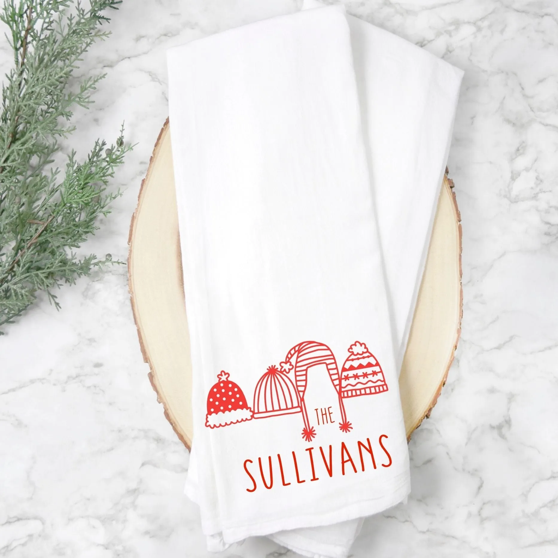 personalized holiday bar kitchen towel - tea kitchen towel