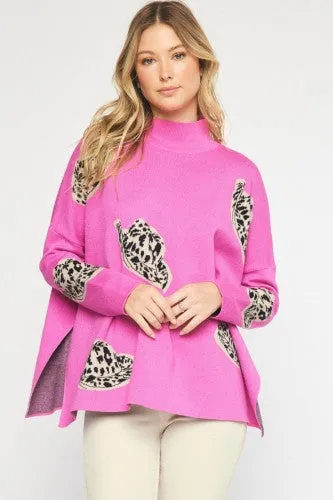 Pink Cowboy Hat Pullover with Side Slits