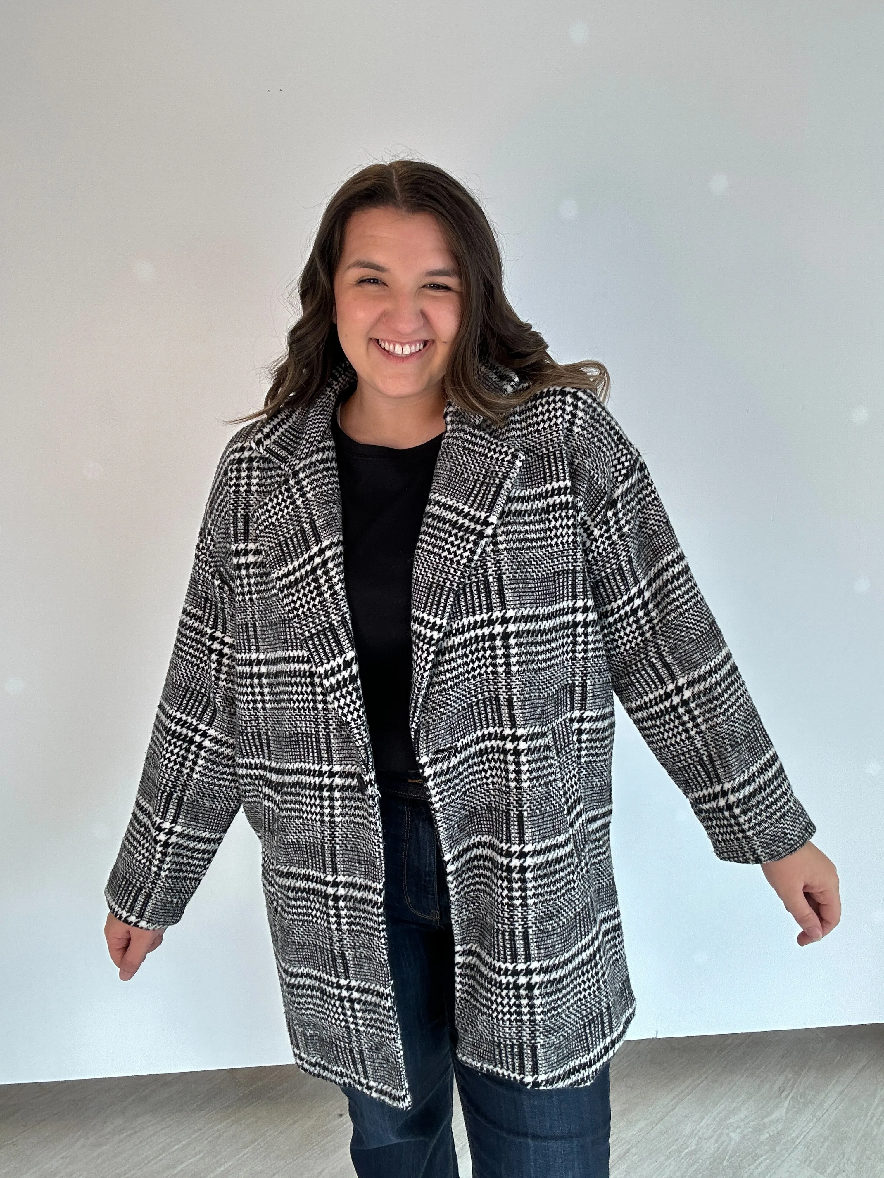 Plaid Oversized Coat {Black}