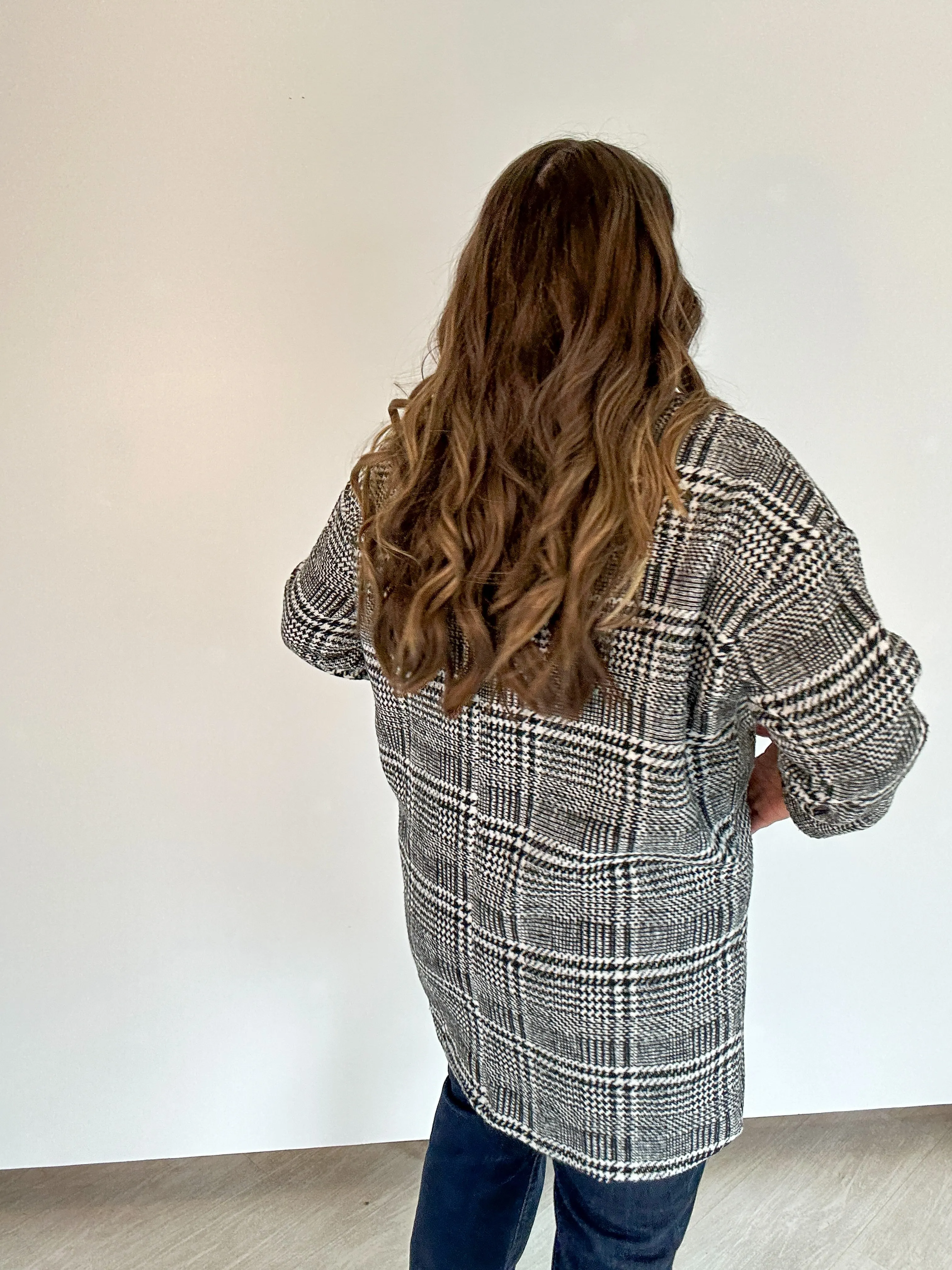 Plaid Oversized Coat {Black}