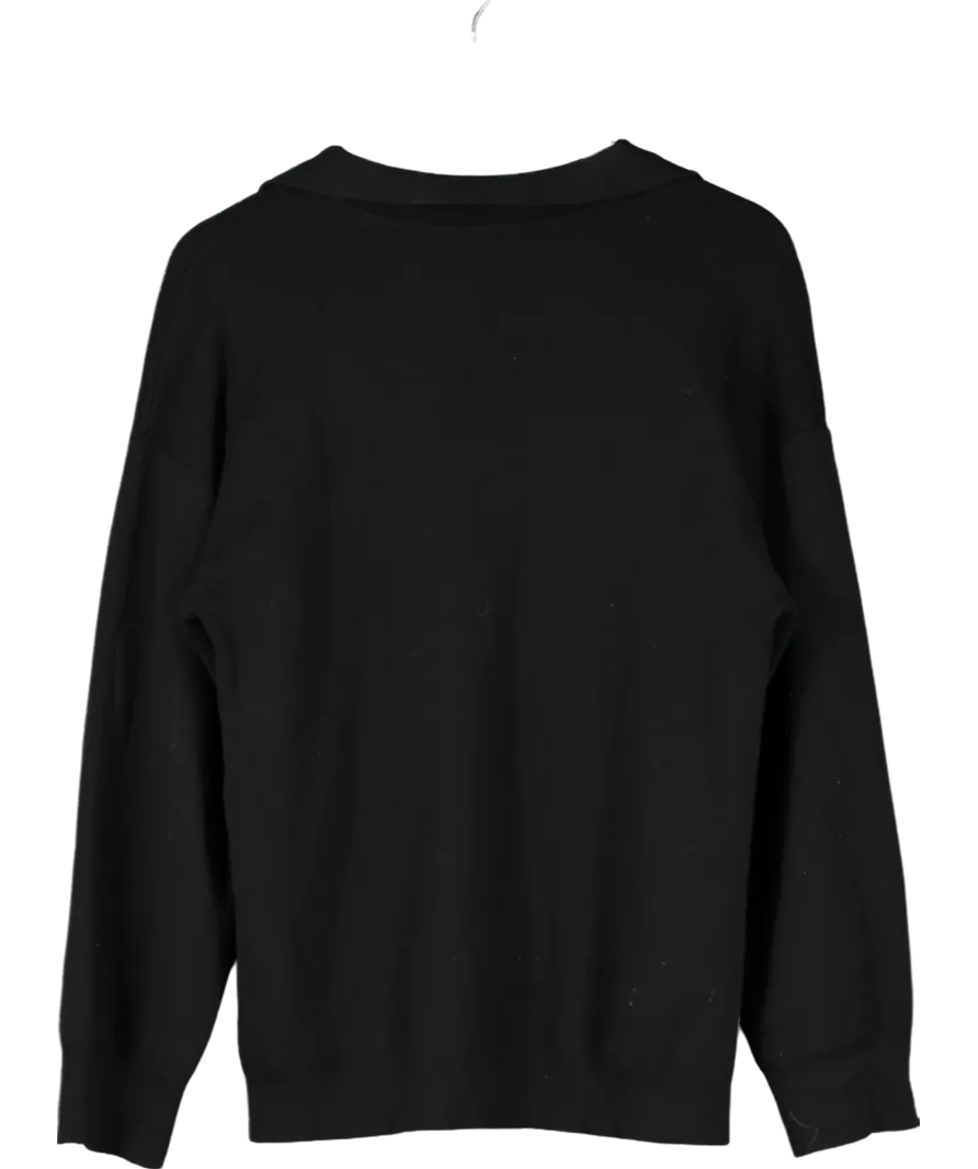 PRETTY LAVISH Black Hayden Oversized Knit Jumper UK XS
