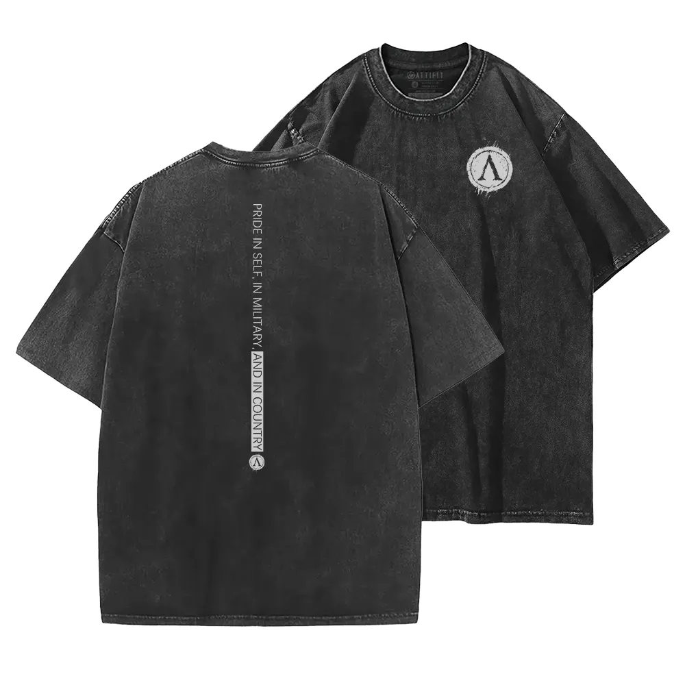 Pride in Self in Military and in Country Washed T-Shirt