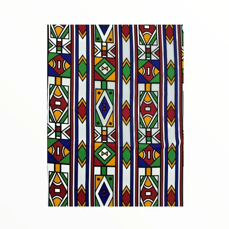 Printed Mini Matt Design 4 Ndebele Red 140 cm