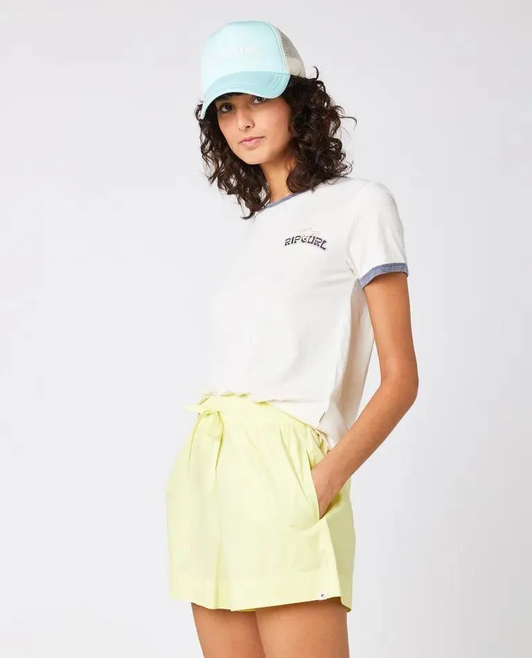 Rip Curl Ringer Neon Off White Ladies T-Shirt