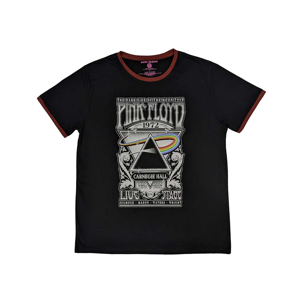 Rockoff Pink Floyd Unisex Ringer T-Shirt: Carnegie Hall Poster, Black