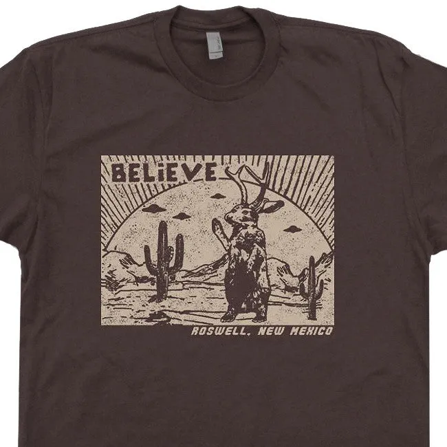 Roswell Jackalope T Shirt New Mexico Shirt UFO T Shirt Vintage Science Fiction Tee