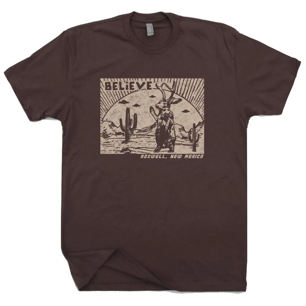 Roswell Jackalope T Shirt New Mexico Shirt UFO T Shirt Vintage Science Fiction Tee