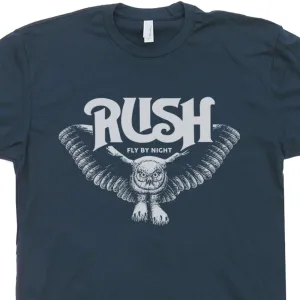 Rush T Shirt Vintage Classic Rock Band Shirts Owl Tee Shirt
