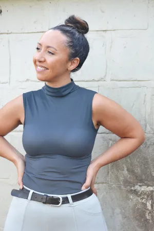 S Grey Mesh Sleeveless Turtle Neck -  PHOTOSHOOT SAMPLE